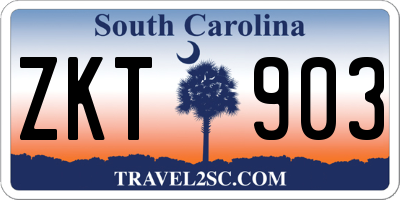 SC license plate ZKT903