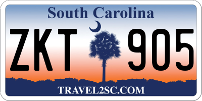 SC license plate ZKT905