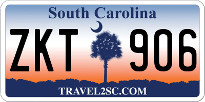 SC license plate ZKT906