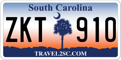 SC license plate ZKT910