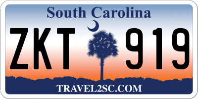 SC license plate ZKT919