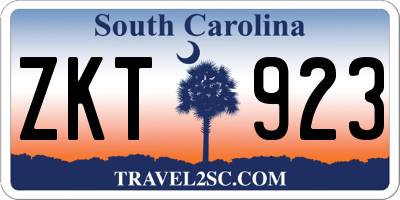 SC license plate ZKT923