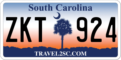 SC license plate ZKT924