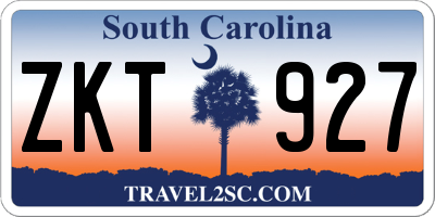 SC license plate ZKT927