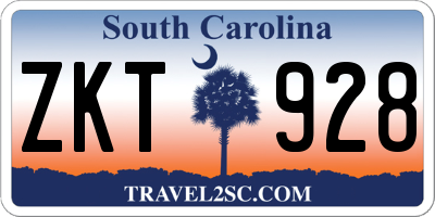 SC license plate ZKT928