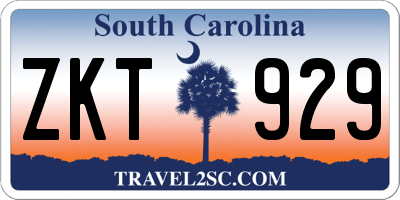 SC license plate ZKT929