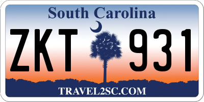 SC license plate ZKT931