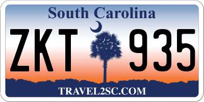SC license plate ZKT935