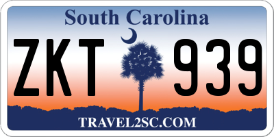 SC license plate ZKT939