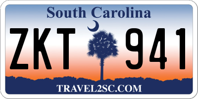 SC license plate ZKT941
