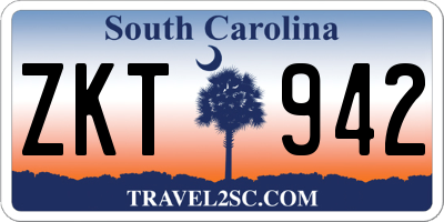 SC license plate ZKT942