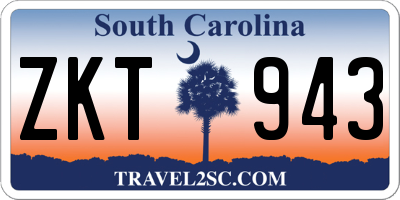 SC license plate ZKT943