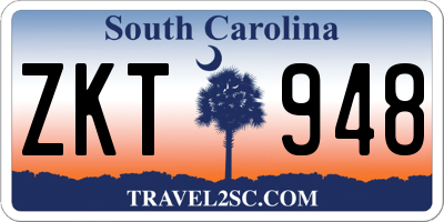 SC license plate ZKT948