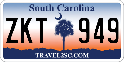 SC license plate ZKT949
