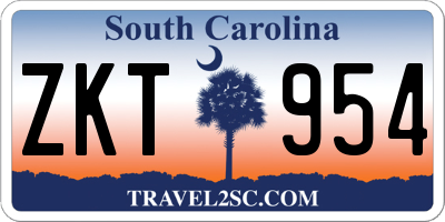 SC license plate ZKT954