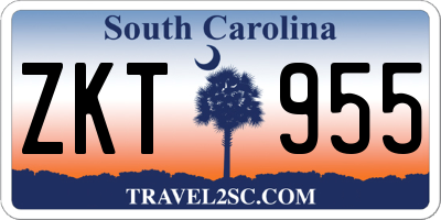 SC license plate ZKT955