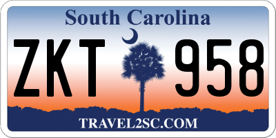 SC license plate ZKT958