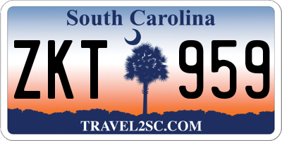 SC license plate ZKT959