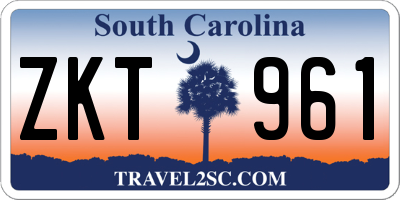 SC license plate ZKT961
