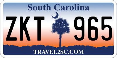 SC license plate ZKT965