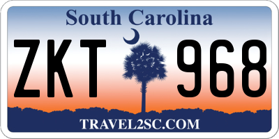 SC license plate ZKT968