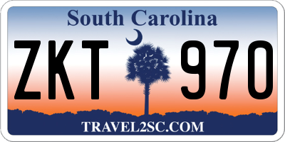 SC license plate ZKT970