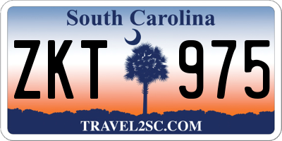 SC license plate ZKT975