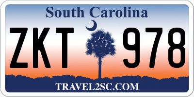 SC license plate ZKT978