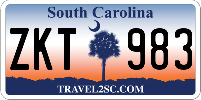 SC license plate ZKT983