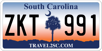 SC license plate ZKT991