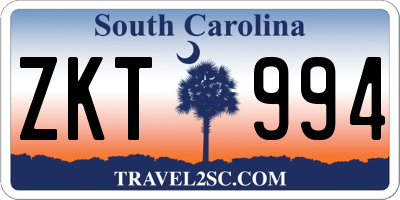 SC license plate ZKT994