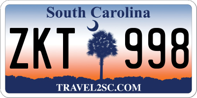 SC license plate ZKT998