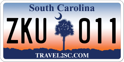 SC license plate ZKU011