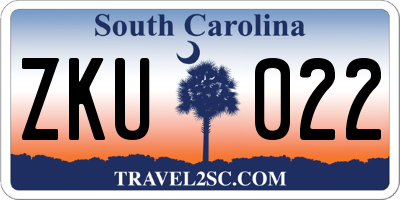 SC license plate ZKU022