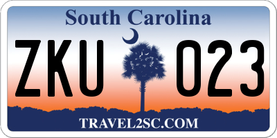 SC license plate ZKU023
