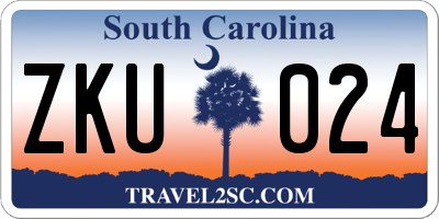 SC license plate ZKU024