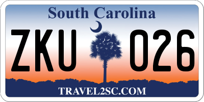 SC license plate ZKU026