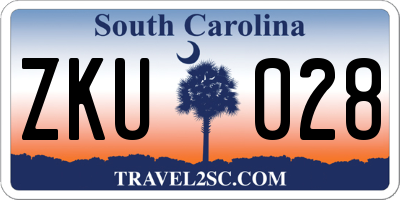 SC license plate ZKU028