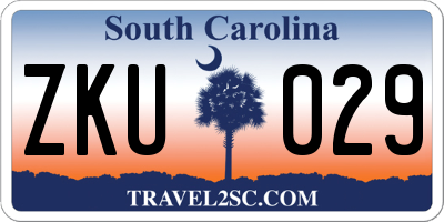 SC license plate ZKU029