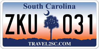 SC license plate ZKU031