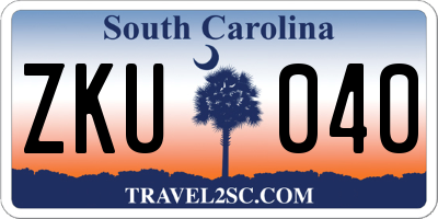 SC license plate ZKU040