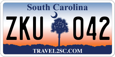 SC license plate ZKU042