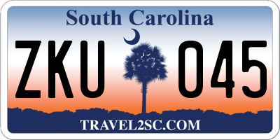 SC license plate ZKU045