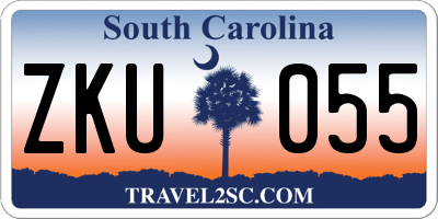 SC license plate ZKU055