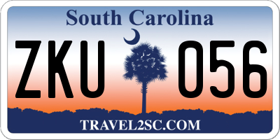 SC license plate ZKU056