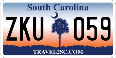 SC license plate ZKU059
