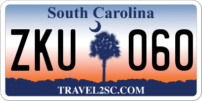 SC license plate ZKU060