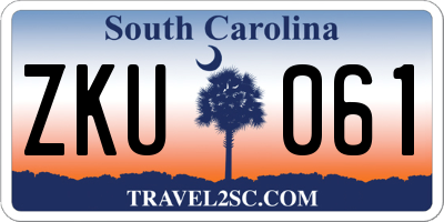 SC license plate ZKU061