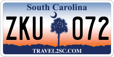 SC license plate ZKU072