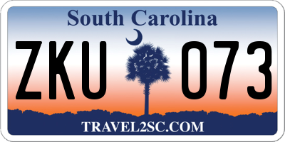 SC license plate ZKU073
